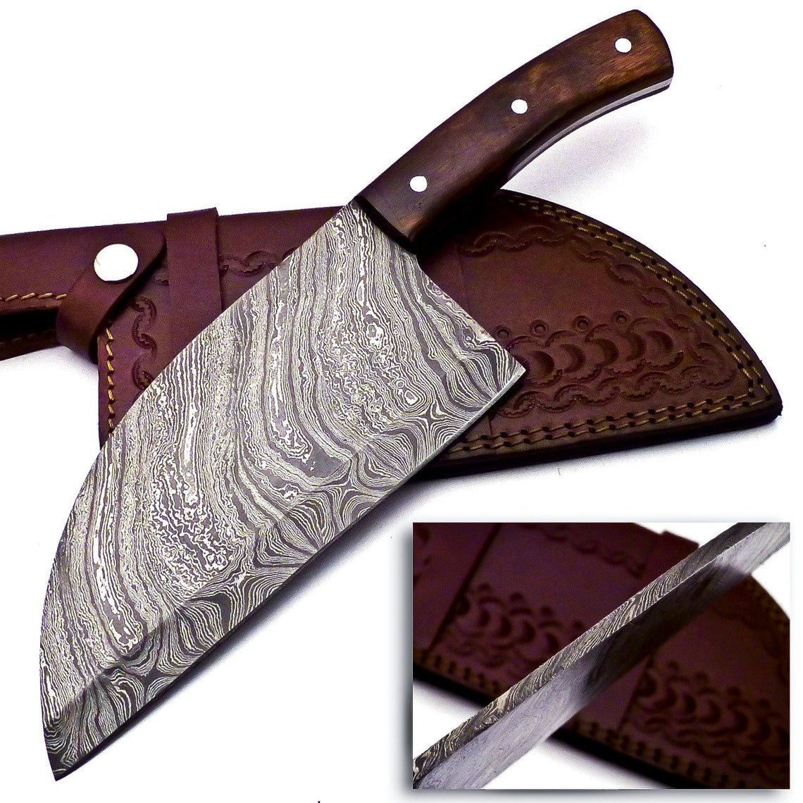 Professional Handmade Hand Forge Damascus Steel Kitchen Chopper/Cleaver Knife