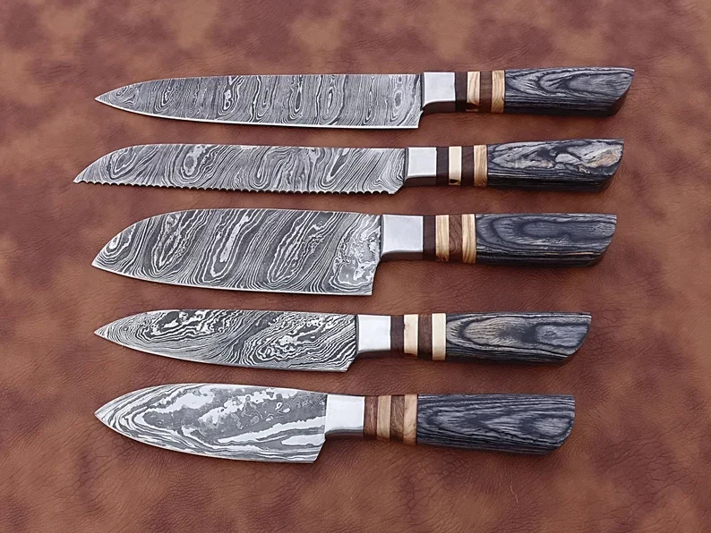 Damascus Chef Knife Set