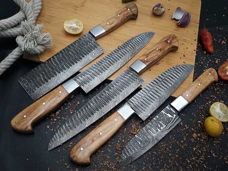 Beautiful Damascus Chef Set For Sale, Kitchen Knives, USA